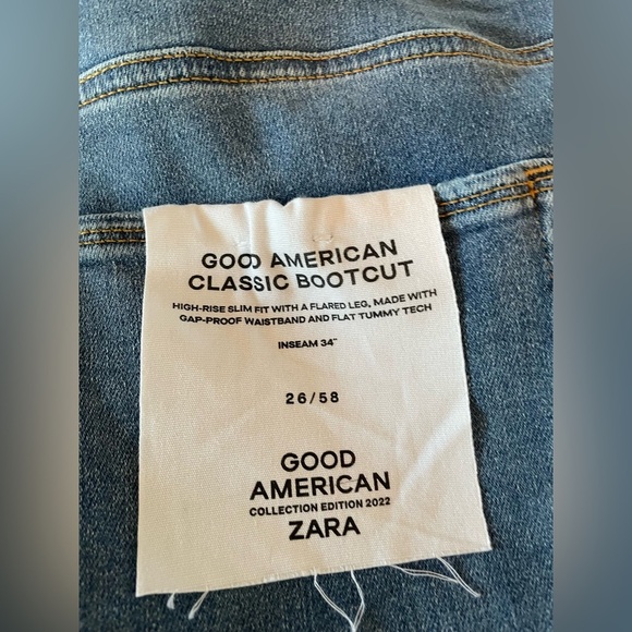 NWT Good American Classic Boot Cut High-Rise Slim Fit Jeans. Plus size 26/58 - Picture 4 of 7